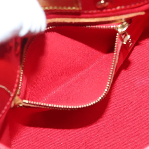 LOUIS VUITTON Monogram Vernis Reade PM Hand Bag Red Rouge M91088 LV Auth 137115