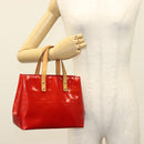 LOUIS VUITTON Monogram Vernis Reade PM Hand Bag Red Rouge M91088 LV Auth 137115-22