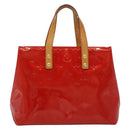 LOUIS VUITTON Monogram Vernis Reade PM Hand Bag Red Rouge M91088 LV Auth 137115-2