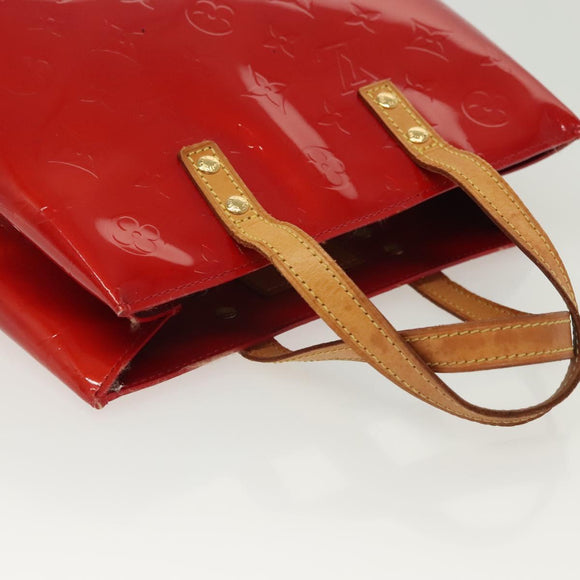 LOUIS VUITTON Monogram Vernis Reade PM Hand Bag Red Rouge M91088 LV Auth 137115