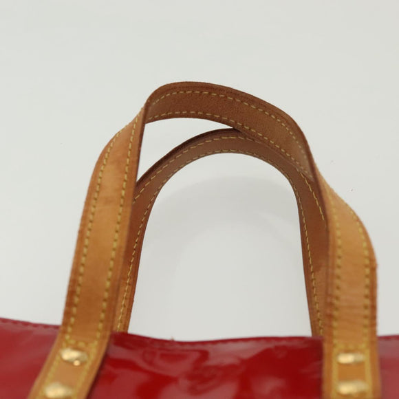 LOUIS VUITTON Monogram Vernis Reade PM Hand Bag Red Rouge M91088 LV Auth 137115