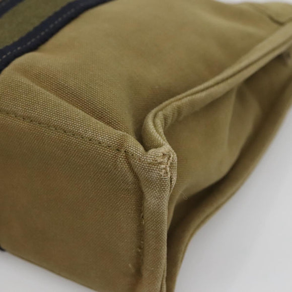 HERMES Fourre Tout PM Hand Bag Canvas Green Gray Auth 137122