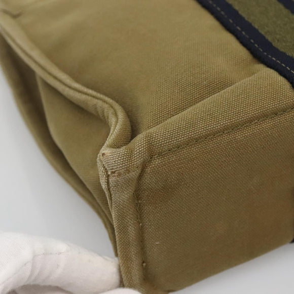 HERMES Fourre Tout PM Hand Bag Canvas Green Gray Auth 137122