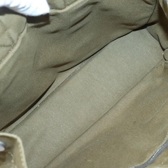 HERMES Fourre Tout PM Hand Bag Canvas Green Gray Auth 137122