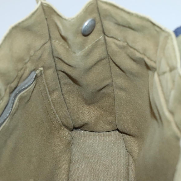 HERMES Fourre Tout PM Hand Bag Canvas Green Gray Auth 137122