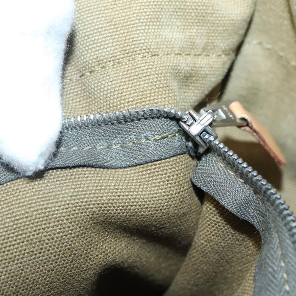 HERMES Fourre Tout PM Hand Bag Canvas Green Gray Auth 137122