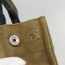 HERMES Fourre Tout PM Hand Bag Canvas Green Gray Auth 137122-6