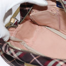BURBERRY Nova Check Blue Label Shoulder Bag Canvas Red Silver Auth 137124-18