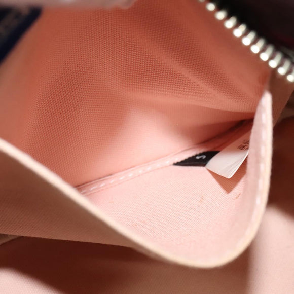 BURBERRY Nova Check Blue Label Shoulder Bag Canvas Red Silver Auth 137124