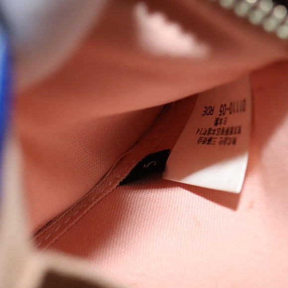 BURBERRY Nova Check Blue Label Shoulder Bag Canvas Red Silver Auth 137124