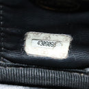 CHANEL Vanity Pouch Patent leather Black Gold CC Auth 137125-12