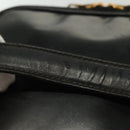 CHANEL Vanity Pouch Patent leather Black Gold CC Auth 137125-7