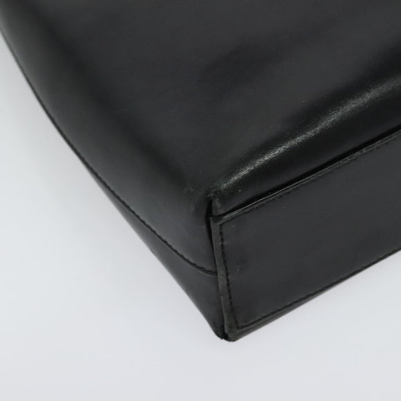 Salvatore Ferragamo Gancini Shoulder Bag Leather Black Gold Auth 137128