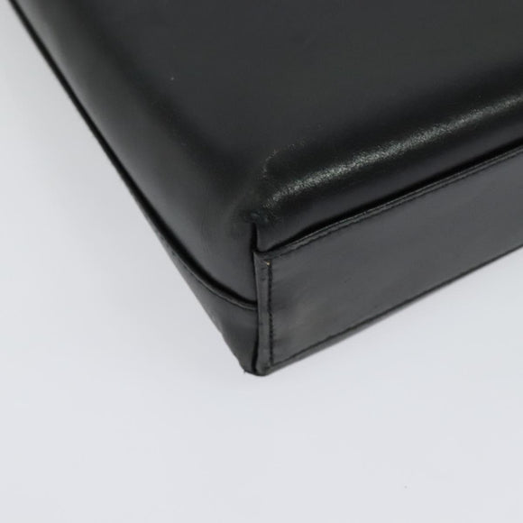 Salvatore Ferragamo Gancini Shoulder Bag Leather Black Gold Auth 137128