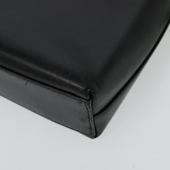 Salvatore Ferragamo Gancini Shoulder Bag Leather Black Gold Auth 137128