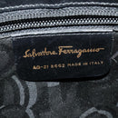 Salvatore Ferragamo Gancini Shoulder Bag Leather Black Gold Auth 137128-12