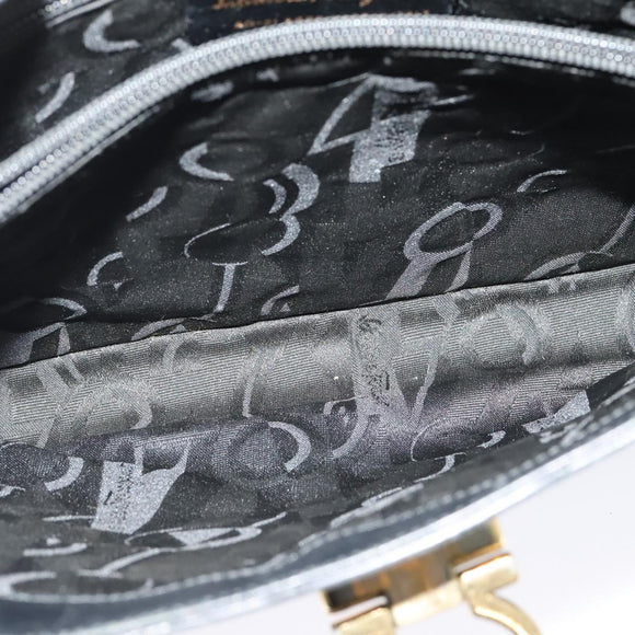 Salvatore Ferragamo Gancini Shoulder Bag Leather Black Gold Auth 137128