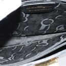 Salvatore Ferragamo Gancini Shoulder Bag Leather Black Gold Auth 137128-19