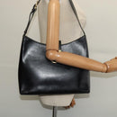 Salvatore Ferragamo Gancini Shoulder Bag Leather Black Gold Auth 137128-22