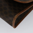 CELINE Macadam Canvas Shoulder Bag PVC Leather Brown Gold Auth 137130-15