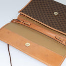 CELINE Macadam Canvas Shoulder Bag PVC Leather Brown Gold Auth 137130-9