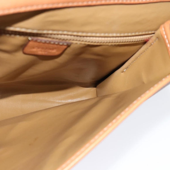 CELINE Macadam Canvas Shoulder Bag PVC Leather Brown Gold Auth 137130