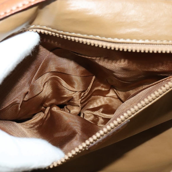 CELINE Macadam Canvas Shoulder Bag PVC Leather Brown Gold Auth 137130