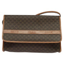 CELINE Macadam Canvas Shoulder Bag PVC Leather Brown Gold Auth 137130-13