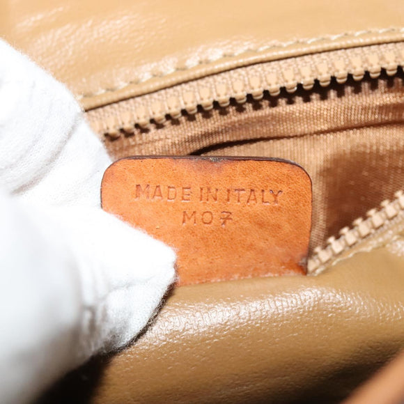 CELINE Macadam Canvas Shoulder Bag PVC Leather Brown Gold Auth 137130