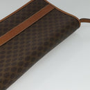 CELINE Macadam Canvas Shoulder Bag PVC Leather Brown Gold Auth 137130-6