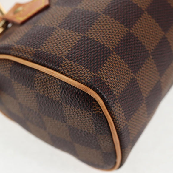 LOUIS VUITTON Damier Ebene Mini Speedy Handtasche LV Auth 137150S