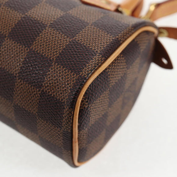 LOUIS VUITTON Damier Ebene Mini Speedy Handtasche LV Auth 137150S
