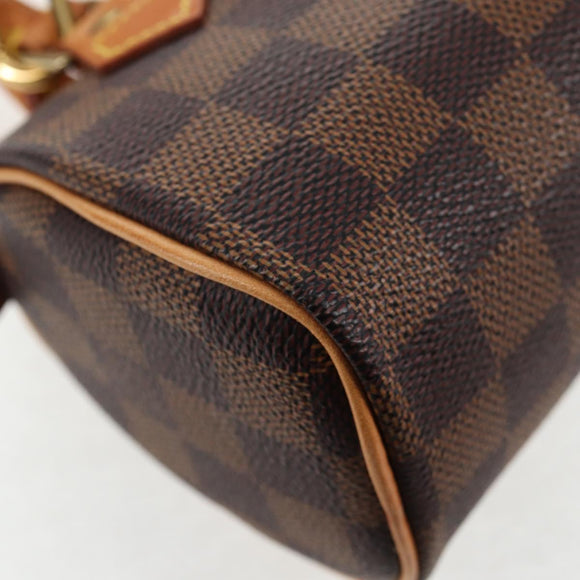 LOUIS VUITTON Damier Ebene Mini Speedy Hand Bag LV Auth 137150S