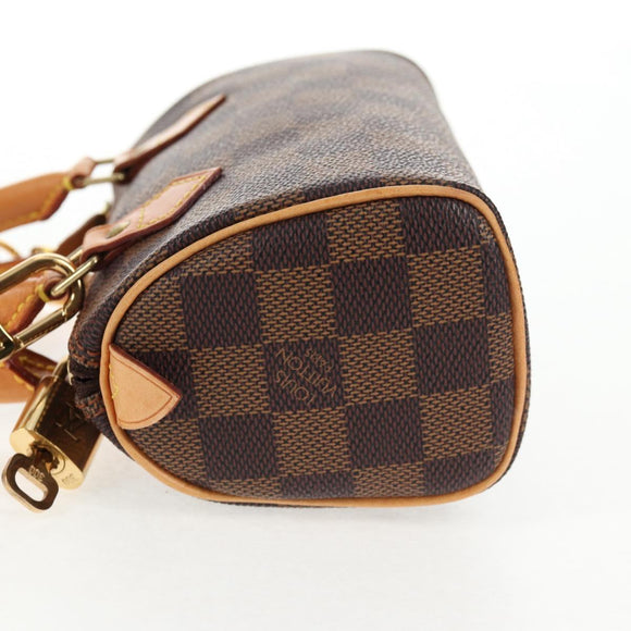 LOUIS VUITTON Damier Ebene Mini Speedy Hand Bag LV Auth 137150S