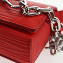 LOUIS VUITTON Micro Steamer Shoulder Bag Leather Red M23837 LV Auth 137151SM-16