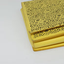 Salvatore Ferragamo Vala Chain Shoulder Bag Leather Yellow Silver Auth 137170-9