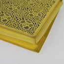 Salvatore Ferragamo Vala Chain Shoulder Bag Leather Yellow Silver Auth 137170-16