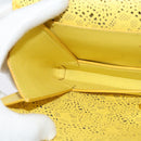 Salvatore Ferragamo Vala Chain Shoulder Bag Leather Yellow Silver Auth 137170-19