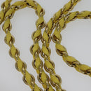 Salvatore Ferragamo Vala Chain Shoulder Bag Leather Yellow Silver Auth 137170-8