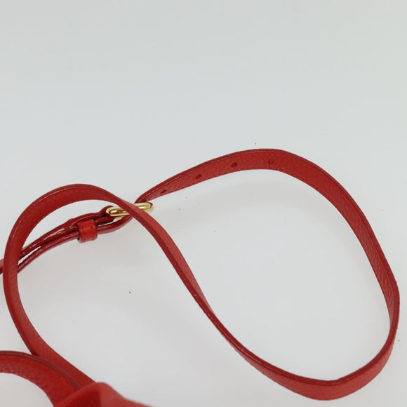 Salvatore Ferragamo Vala Hand Bag Leather 2way Red Gold Auth 137172