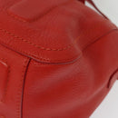 Salvatore Ferragamo Vala Hand Bag Leather 2way Red Gold Auth 137172-15