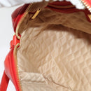 Salvatore Ferragamo Vala Hand Bag Leather 2way Red Gold Auth 137172-19