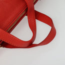 Salvatore Ferragamo Vala Hand Bag Leather 2way Red Gold Auth 137172-7