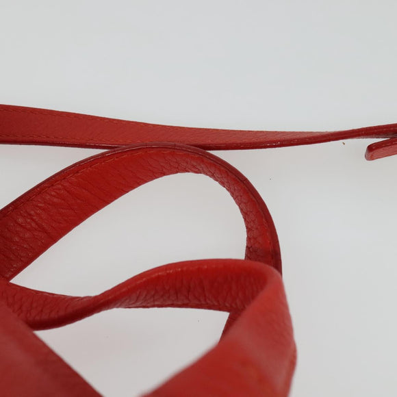 Salvatore Ferragamo Vala Hand Bag Leather 2way Red Gold Auth 137172