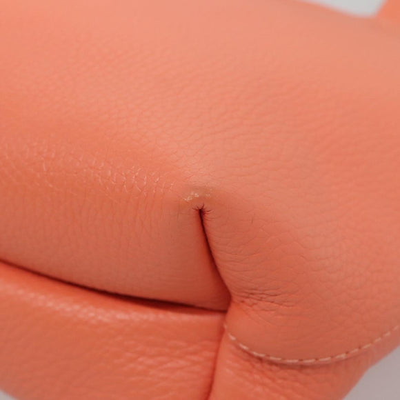 Salvatore Ferragamo Gancini Tote Bag Leather Orange Gold Auth 137175