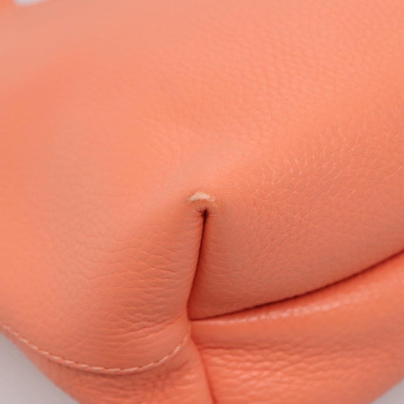 Salvatore Ferragamo Gancini Tote Bag Leather Orange Gold Auth 137175