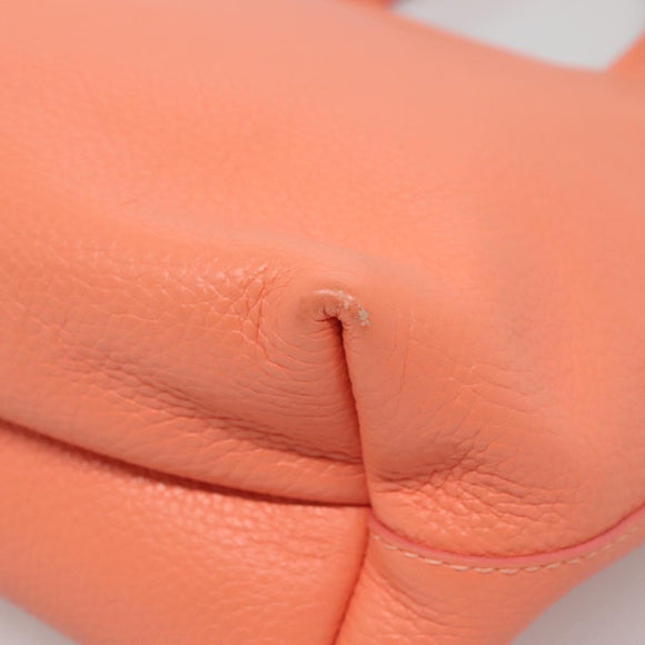 Salvatore Ferragamo Gancini Tote Bag Leather Orange Gold Auth 137175