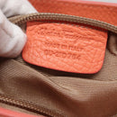 Salvatore Ferragamo Gancini Tote Bag Leather Orange Gold Auth 137175-12