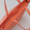 Salvatore Ferragamo Gancini Tote Bag Leather Orange Gold Auth 137175-6