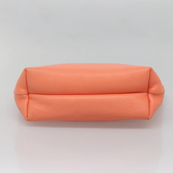 Salvatore Ferragamo Gancini Tote Bag Leather Orange Gold Auth 137175